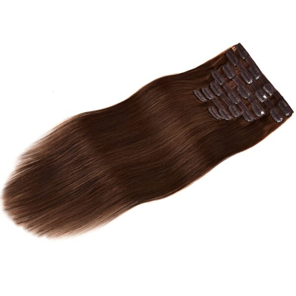 Hair Extensions Wholesale Bulk Sale Factory High Quality Clip in Hair Double Drawn 100% Remy Virgin Human Dark Brown Straight Hair