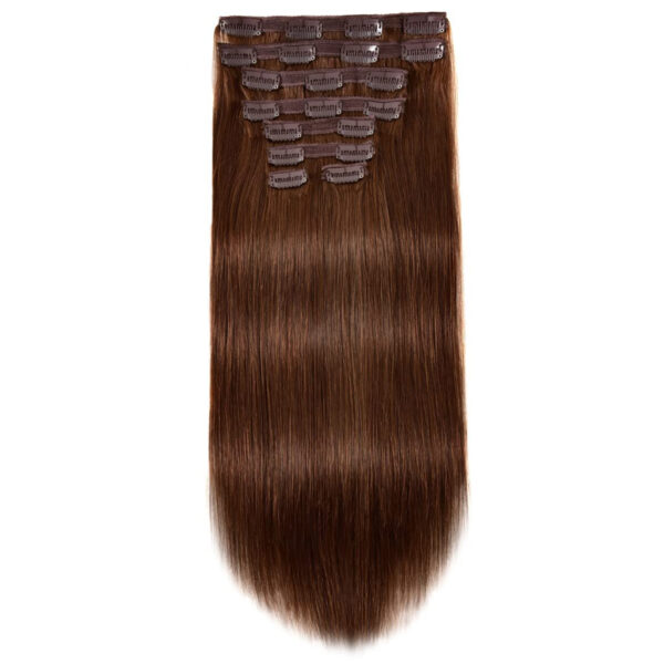 Hair Extensions Wholesale Bulk Sale Factory High Quality Clip in Hair Double Drawn 100% Remy Virgin Human Dark Brown Straight Hair - Image 3