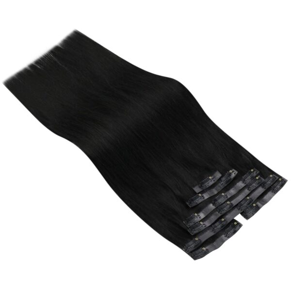 Hair Extensions Wholesale Bulk Sale Factory High Quality Clip in Hair Double Drawn 100% Remy Virgin Human Nature Black Straight Hair - Image 3