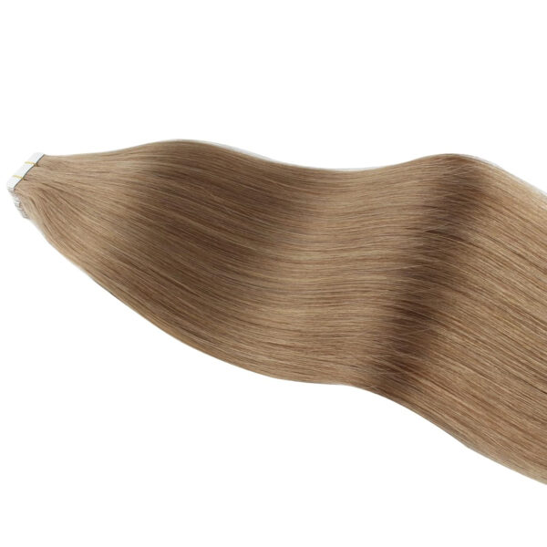 Hair Extensions Wholesale Bulk Sale Factory High Quality invisible cuticle aligned tape in Hair Double Drawn 100% Remy Virgin Human Light Chestnut Brown Straight Hair