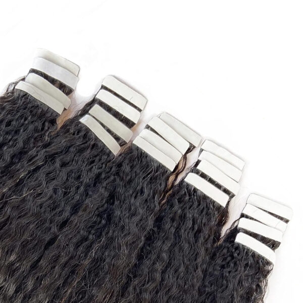 Hair Extensions Wholesale Bulk Sale Factory High Quality invisible cuticle aligned tape in Hair Double Drawn 100% Remy Virgin Human Nature Black Kinky Curly Hair