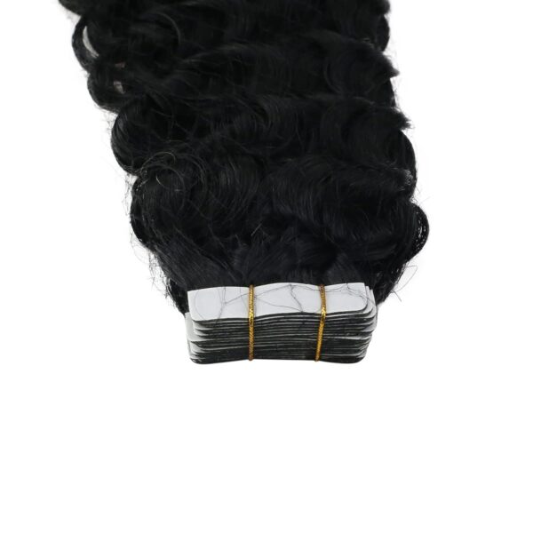 Hair Extensions Wholesale Bulk Sale Factory High Quality invisible cuticle aligned tape in Hair Double Drawn 100% Remy Virgin Human Nature Black Loose Curly Hair - Image 2