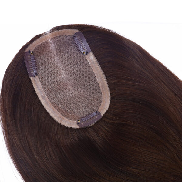 Hair Handmade Wholesale Bulk Sale Factory High Quality Topper Hair Double Drawn 100% Remy Virgin Human Dark Brown Straight Hair - Image 3