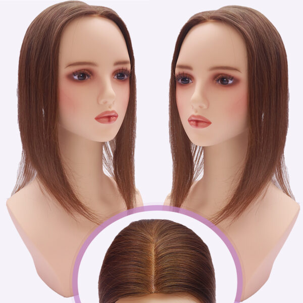 Hair Handmade Wholesale Bulk Sale Factory High Quality Topper Hair Double Drawn 100% Remy Virgin Human  Nature Brown  Straight Hair - Image 2