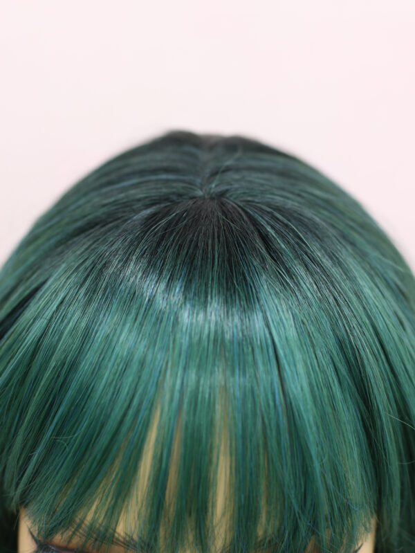 Synthetic Fiber Wig Wholesale Bulk Sale Factory High Quality Green Wigs With Loose Wave Glueless Wigs - Image 3