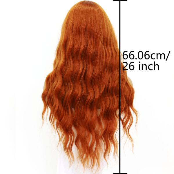 Synthetic Fiber Wig Wholesale Bulk Sale Factory High Quality Lace Front Wig Tangerine Deep Wave  Glueless Wigs - Image 4