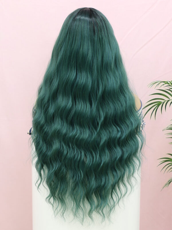 Synthetic Fiber Wig Wholesale Bulk Sale Factory High Quality Green Wigs With Loose Wave Glueless Wigs - Image 5