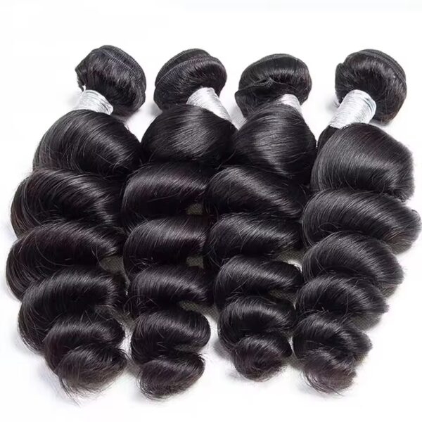 Hair Extensions Wholesale Bulk Sale Factory High Quality invisible cuticle aligned Hair Bundles Double Drawn 100% Remy Virgin Human Nature Black Loose Wave Hair - Image 5