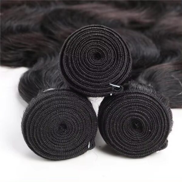 Hair Extensions Wholesale Bulk Sale Factory High Quality invisible cuticle aligned Hair Bundles Double Drawn 100% Remy Virgin Human Nature Black Body Wave Hair - Imagen 3