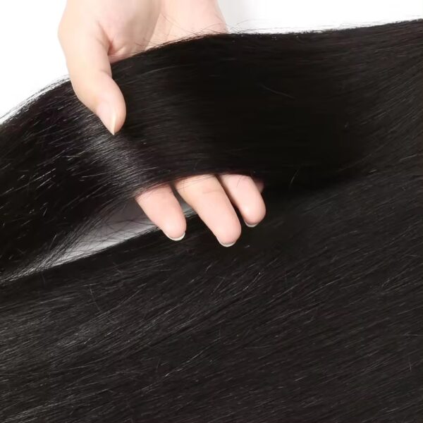 Hair Extensions Wholesale Bulk Sale Factory High Quality invisible cuticle aligned Hair Bundles Double Drawn 100% Remy Virgin Human Nature Black Straight Hair - Image 4