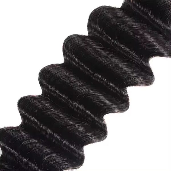 Hair Extensions Wholesale Bulk Sale Factory High Quality invisible cuticle aligned Hair Bundles Double Drawn 100% Remy Virgin Human Nature Black Loose Deep Wave Hair - Imagen 3