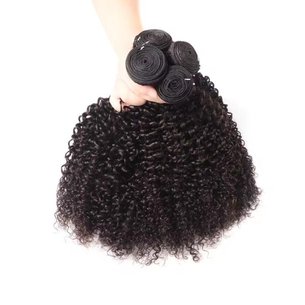 Hair Extensions Wholesale Bulk Sale Factory High Quality invisible cuticle aligned Hair Bundles Double Drawn 100% Remy Virgin Human Nature Black  Kinky Curly Hair - Imagen 2