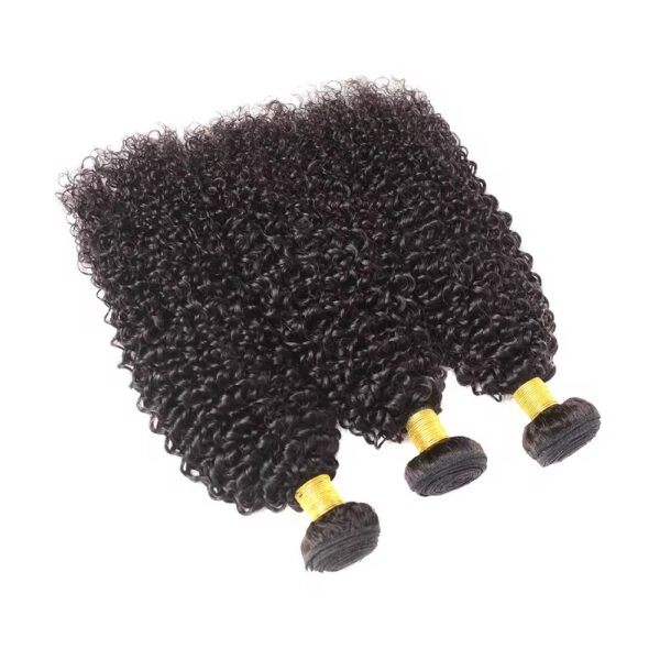 Hair Extensions Wholesale Bulk Sale Factory High Quality invisible cuticle aligned Hair Bundles Double Drawn 100% Remy Virgin Human Nature Black  Kinky Curly Hair - Imagen 3