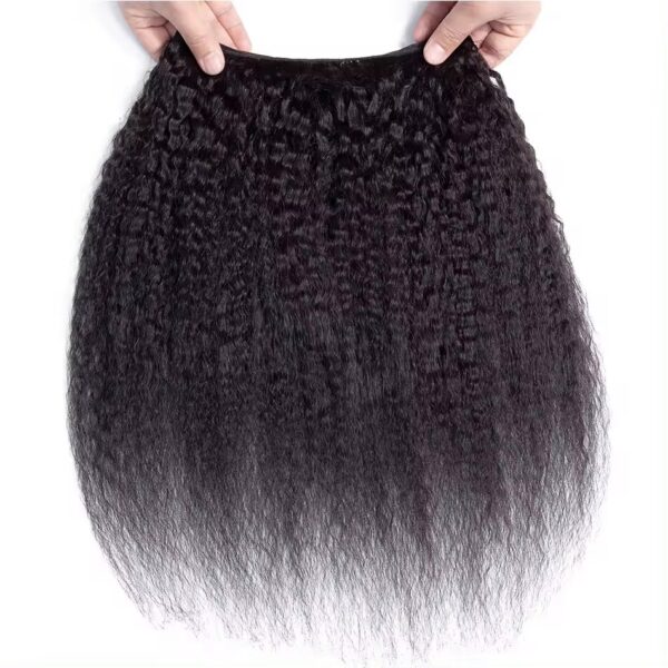 Hair Extensions Wholesale Bulk Sale Factory High Quality invisible cuticle aligned Hair Bundles Double Drawn 100% Remy Virgin Human Nature Black Kinky Straight Hair - Imagen 3