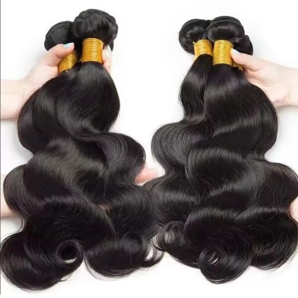 Hair Extensions Wholesale Bulk Sale Factory High Quality invisible cuticle aligned Hair Bundles Double Drawn 100% Remy Virgin Human Nature Black Body Wave Hair - Imagen 4