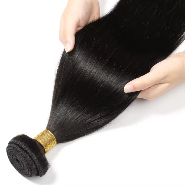 Hair Extensions Wholesale Bulk Sale Factory High Quality invisible cuticle aligned Hair Bundles Double Drawn 100% Remy Virgin Human Nature Black Straight Hair - Image 2