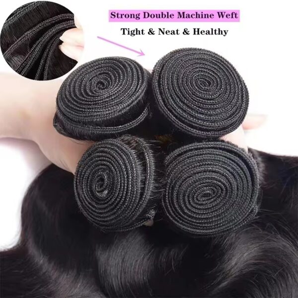 Hair Extensions Wholesale Bulk Sale Factory High Quality invisible cuticle aligned Hair Bundles Double Drawn 100% Remy Virgin Human Nature Black Loose Wave Hair - Image 3