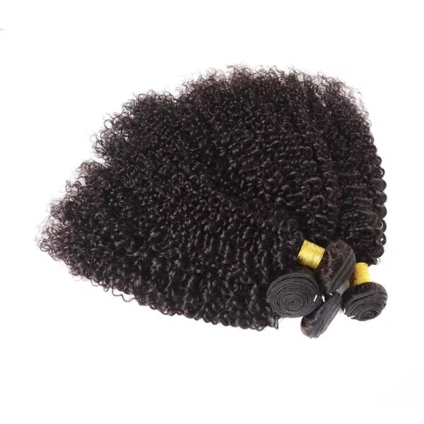 Hair Extensions Wholesale Bulk Sale Factory High Quality invisible cuticle aligned Hair Bundles Double Drawn 100% Remy Virgin Human Nature Black  Kinky Curly Hair - Imagen 4