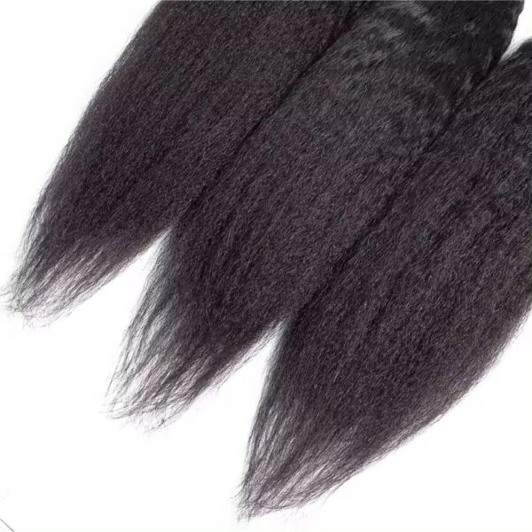 Hair Extensions Wholesale Bulk Sale Factory High Quality invisible cuticle aligned Hair Bundles Double Drawn 100% Remy Virgin Human Nature Black Kinky Straight Hair - Imagen 4