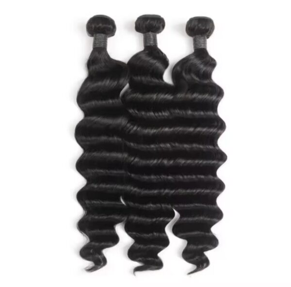 Hair Extensions Wholesale Bulk Sale Factory High Quality invisible cuticle aligned Hair Bundles Double Drawn 100% Remy Virgin Human Nature Black Deep Wave Hair - Imagen 4