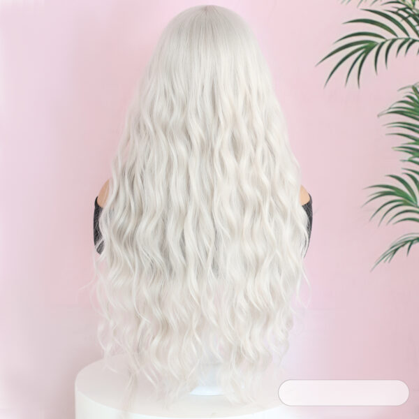 Synthetic Fiber Wig Wholesale Bulk Sale Factory High Quality silvery white Wigs With Loose Wave Glueless Wigs - Image 3