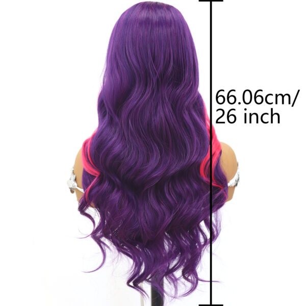 Deep Wave Lace Front Wigs Wholesale Bulk Sale Factory High Quality Purple and Pink Long Wigs Synthetic Fiber Glueless Wigs - Image 4