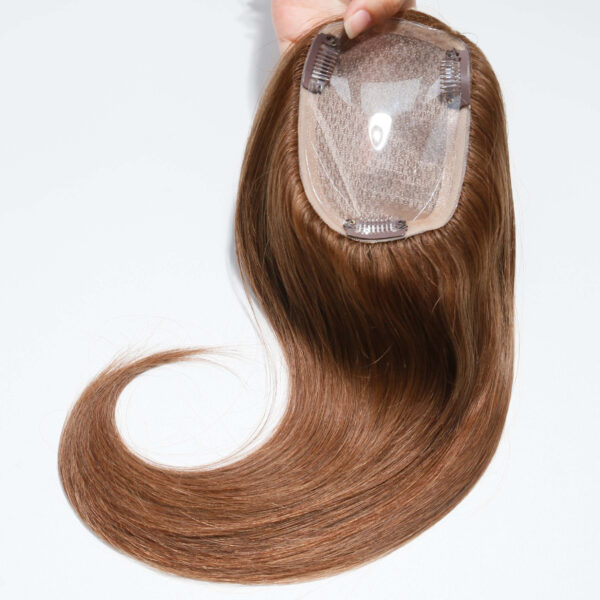 Human Hair Toppers Wholesale Bulk Sale Factory High Quality Human Straight Brown Hair Clip in Hair Pieces