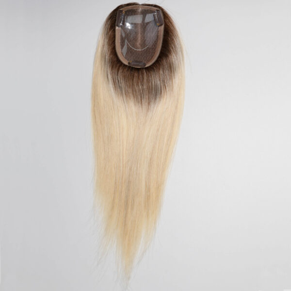 Human Hair Toppers Wholesale Bulk Sale Factory High Quality Human Straight Golden Ombre Blonde Hair Clip in Hair Pieces