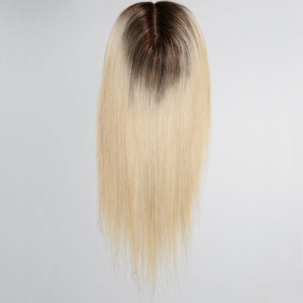 Human Hair Toppers Wholesale Bulk Sale Factory High Quality Human Straight Golden Ombre Blonde Hair Clip in Hair Pieces - Image 2