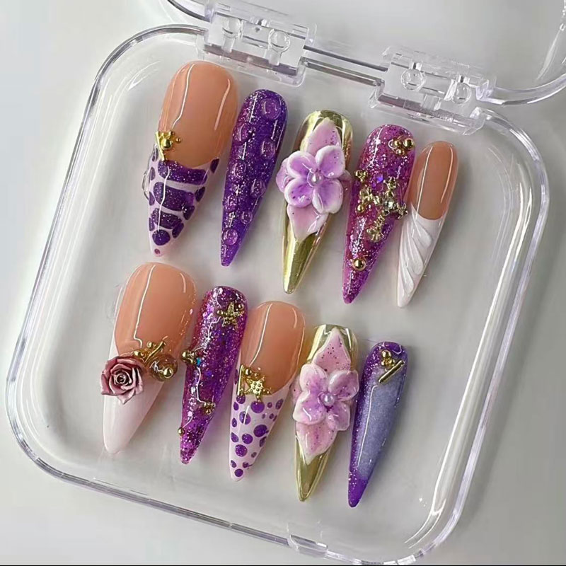Wholesale Custom Press on Nails Stiletto Handmade Nail 3D Style - Image 3