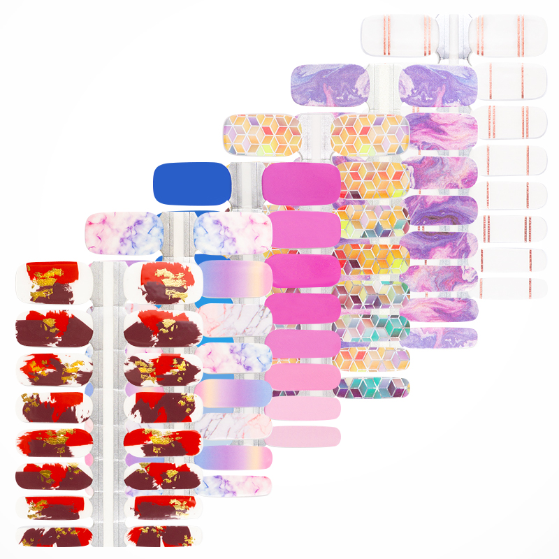 Hot Nail Full Sticker Cover Wraps Thin Self-adhesive Nail Stickers for Nail Wraps