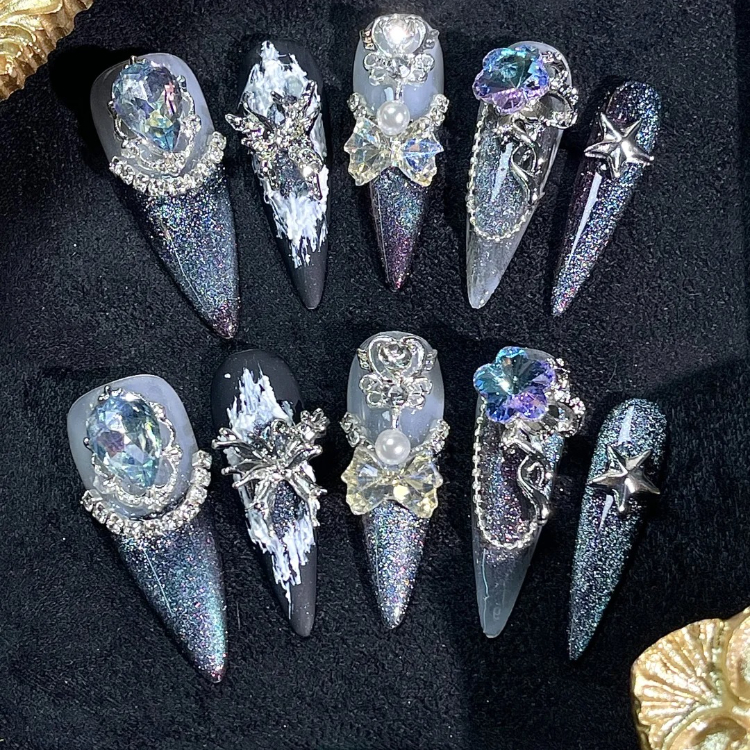 Wholesale Custom Press on Nails Stiletto Handmade Nail Y2K Style - Image 2