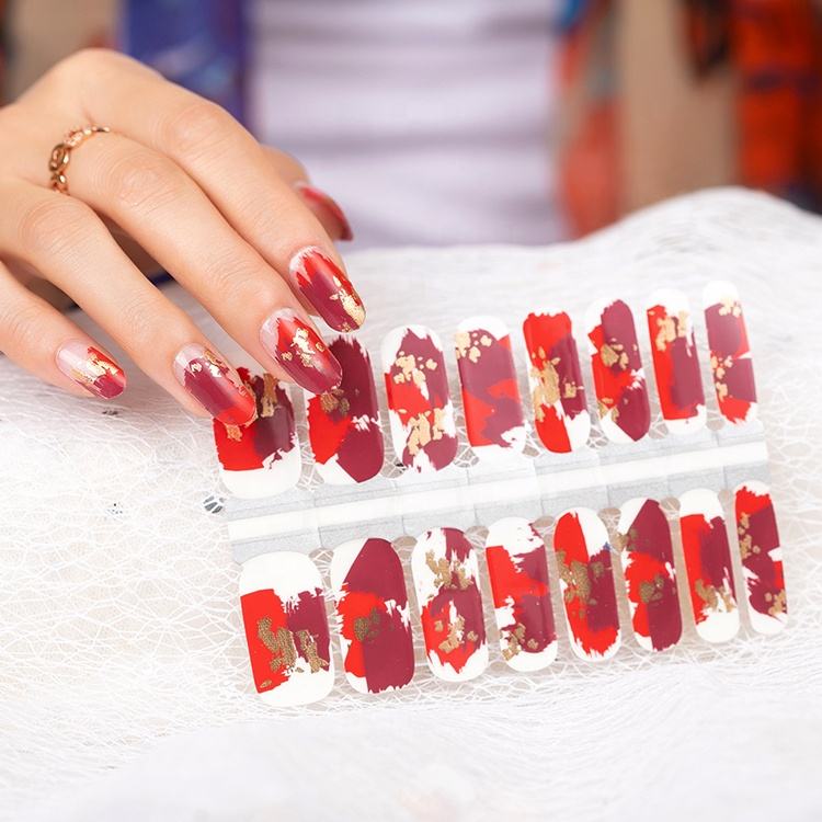 Hot Nail Full Sticker Cover Wraps Thin Self-adhesive Nail Stickers for Nail Wraps - Image 4