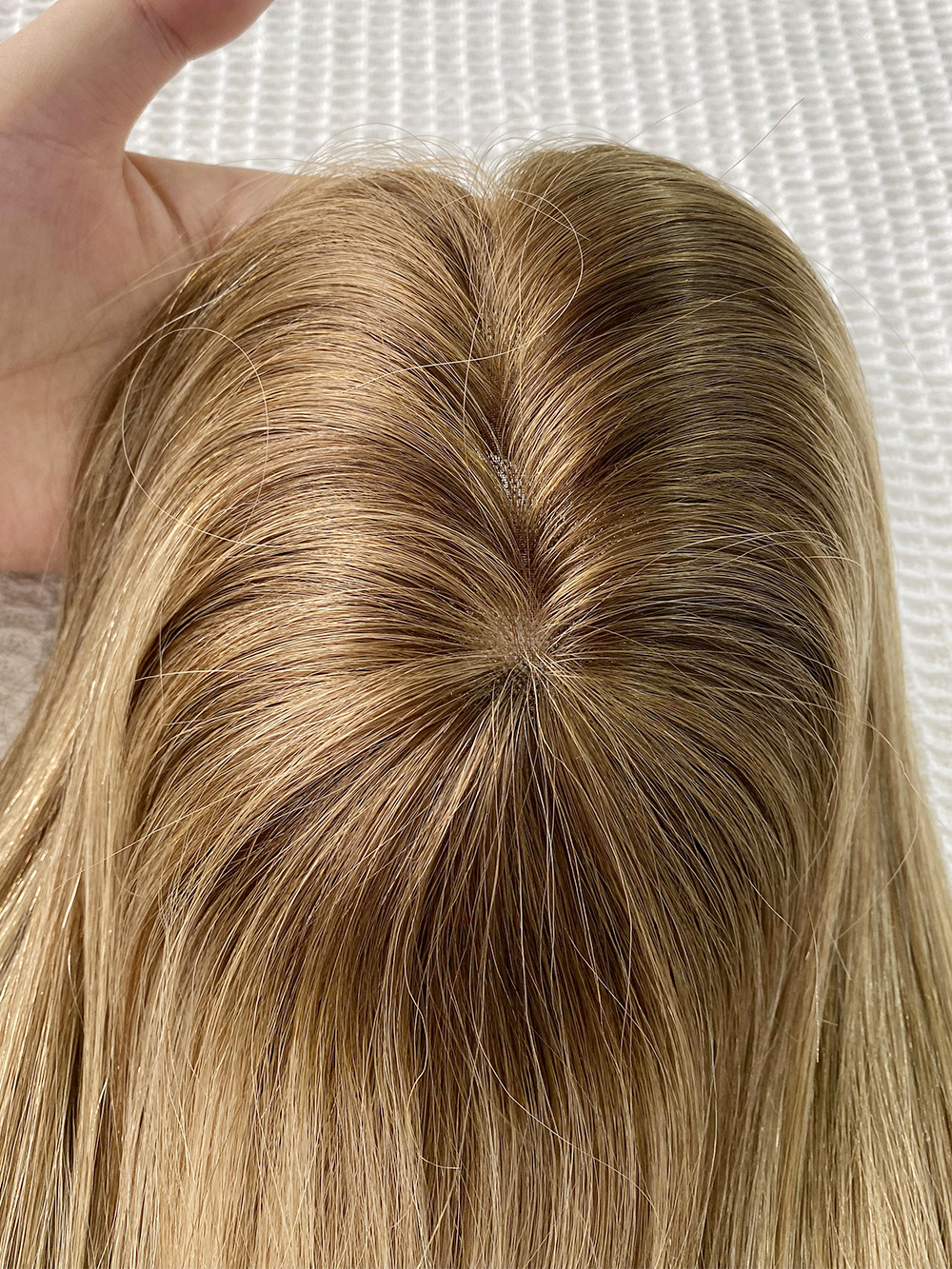 Costomized Wholesale Bulk Sale Factory High Quality Human Hair 10×12 Silk Base Topper Straight - Image 3