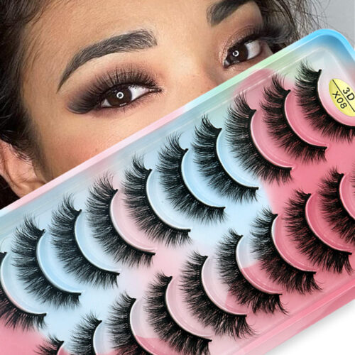 15 Costomized Wholesale Human Hair 10 Pairs of Natural 3D False Eyelashes