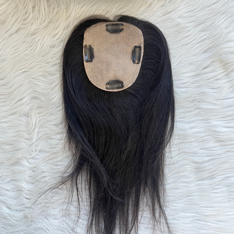 Costomized Wholesale Bulk Sale Factory High Quality Human Hair 10×12 Silk Base Topper Straight