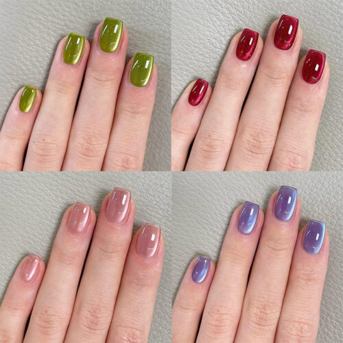 18 Wholesale Custom Press on Nails Square Mechanical Nail Cat's Style