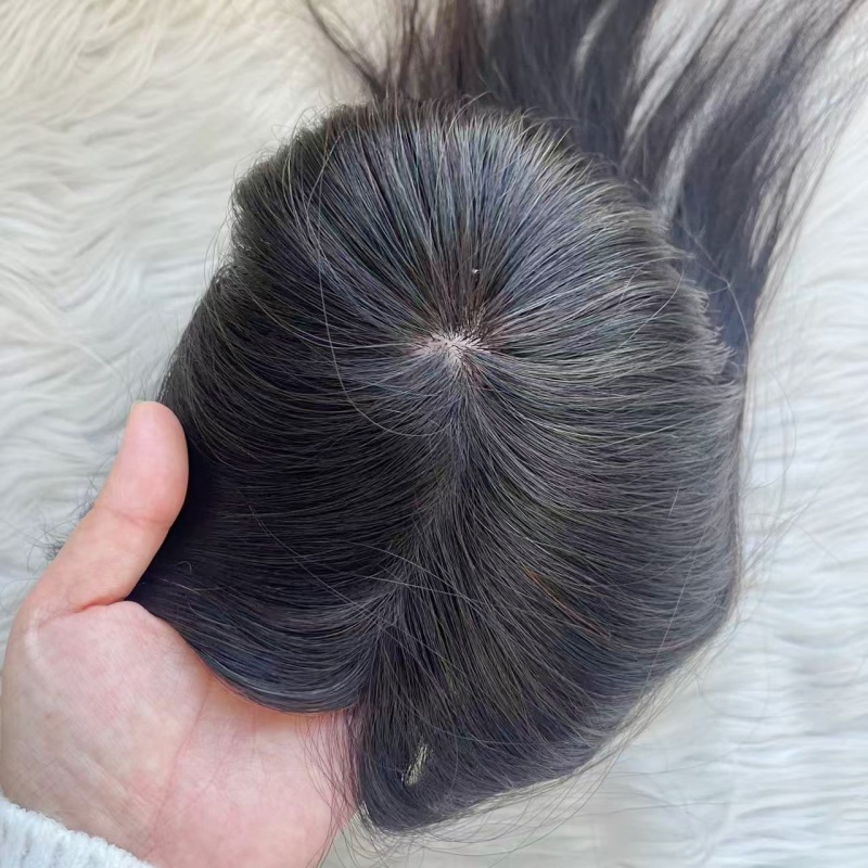 Costomized Wholesale Bulk Sale Factory High Quality Human Hair 10×12 Silk Base Topper Straight - Image 3