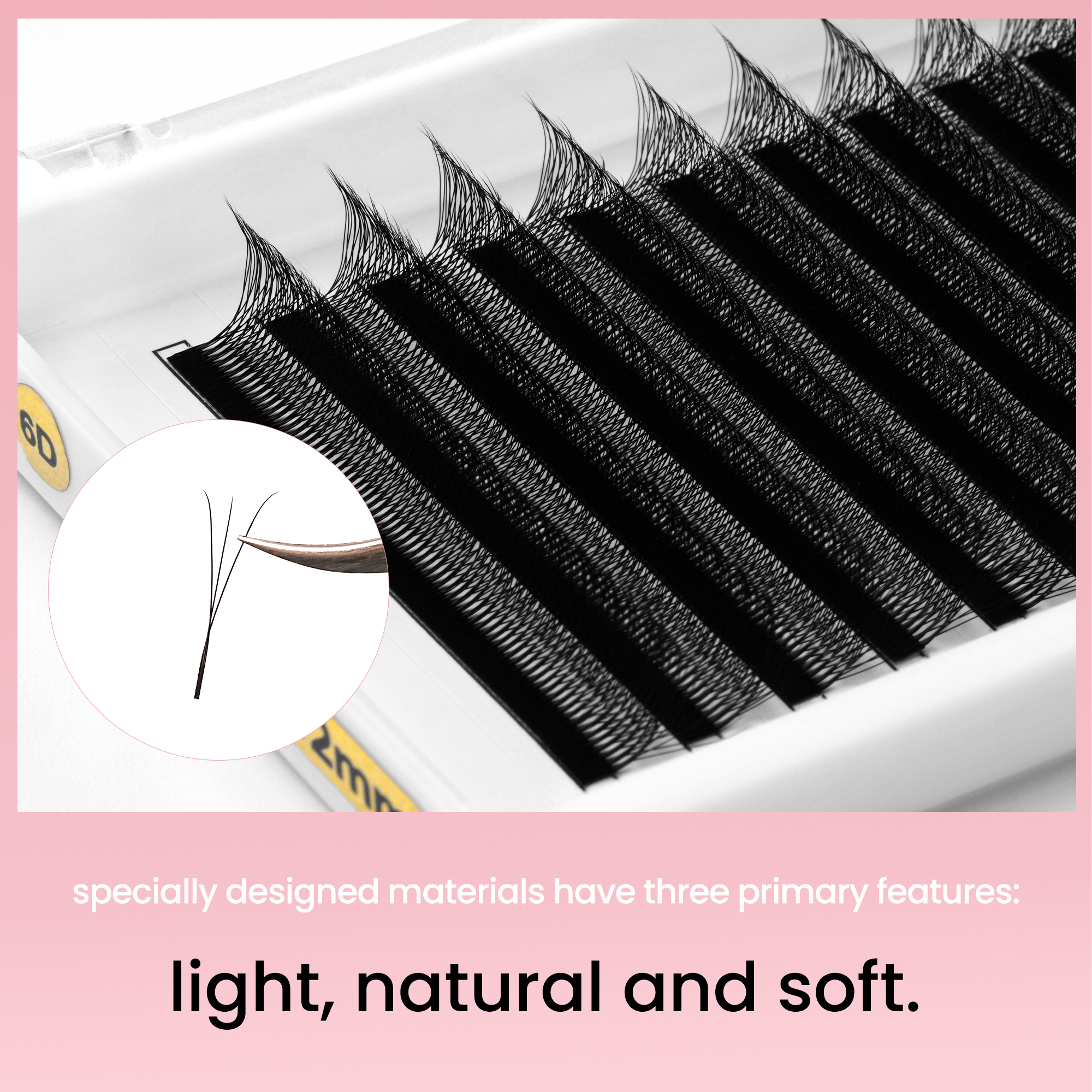 Costomized Wholesale YY Lashes 3D 4D 5D Narrow Shape Eyelash Extensions - Image 3