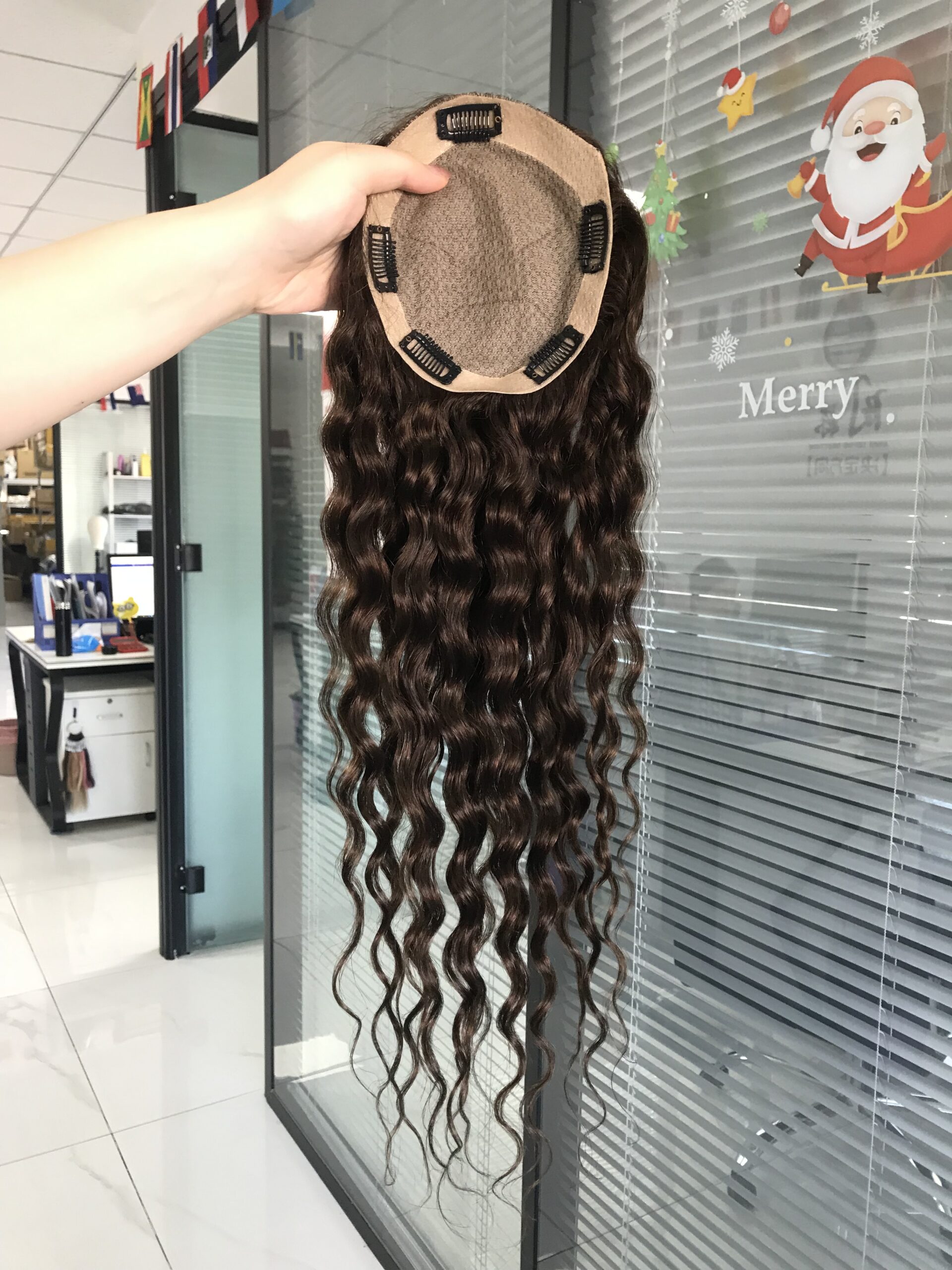Costomized Wholesale Bulk Sale Factory High Quality Human Hair 14×16 U Part Silk Base Topper Body Wave - Image 3