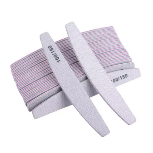 26 Grit Sandpaper Nail File Half Moon Disposable Nail File Double Sided Emery Boards