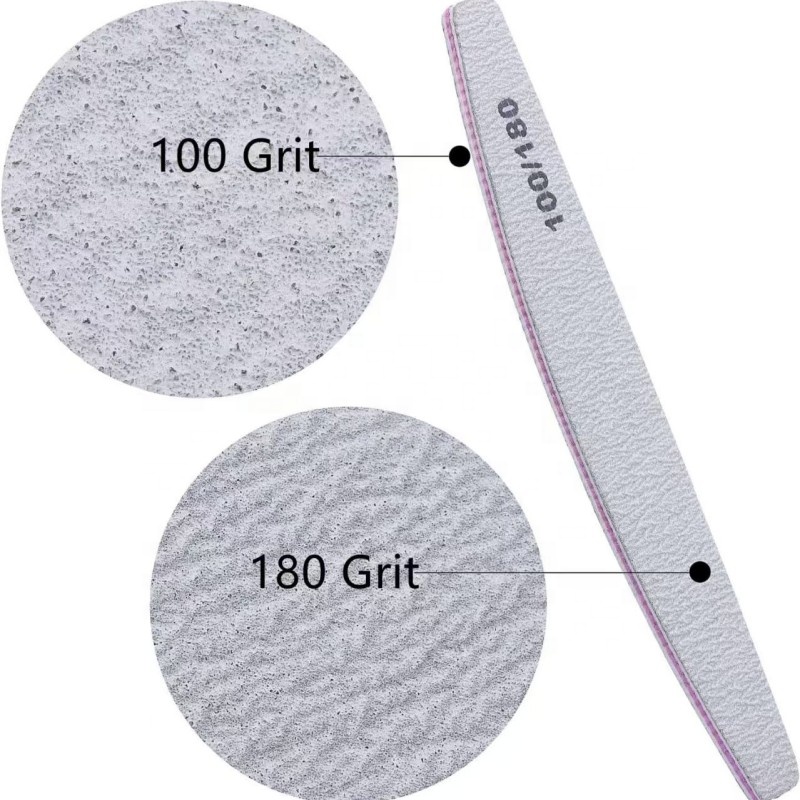 Grit Sandpaper Nail File Half Moon Disposable Nail File Double Sided Emery Boards - Image 3