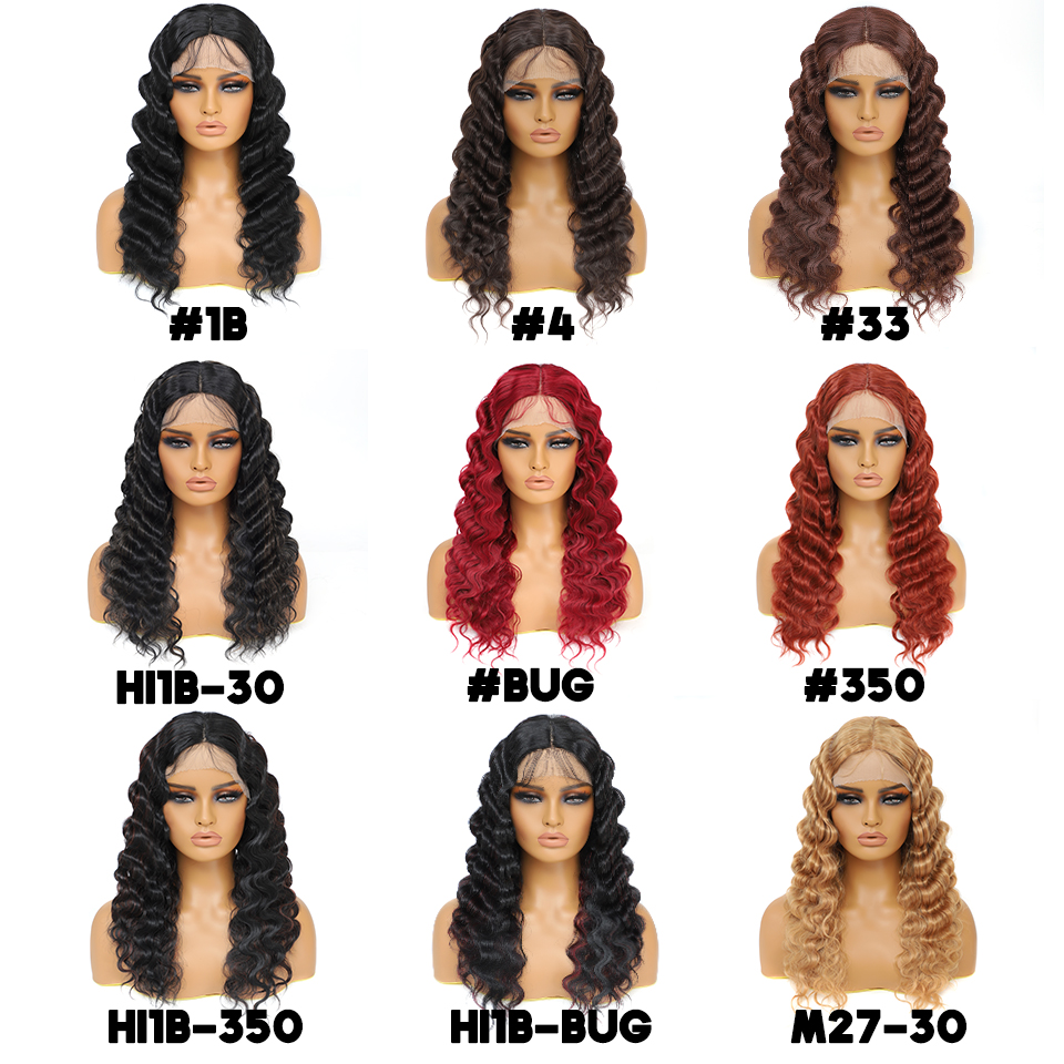 Costomized Wholesale Bulk Sale Manufacturer High Quality 13*4*1 Lace Front wig 100% Human Hair Deep Wave Wig with Baby Hair Wigs - Image 3