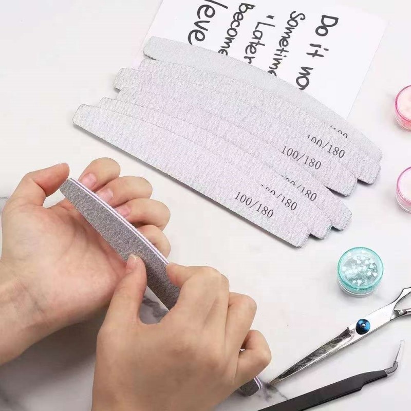 Grit Sandpaper Nail File Half Moon Disposable Nail File Double Sided Emery Boards - Image 5