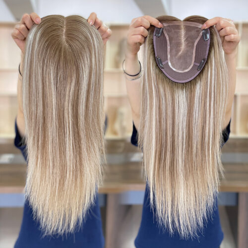32 Costomized Wholesale Bulk Sale Factory High Quality Human Hair 16×18 U Part Silk Base Topper Straight
