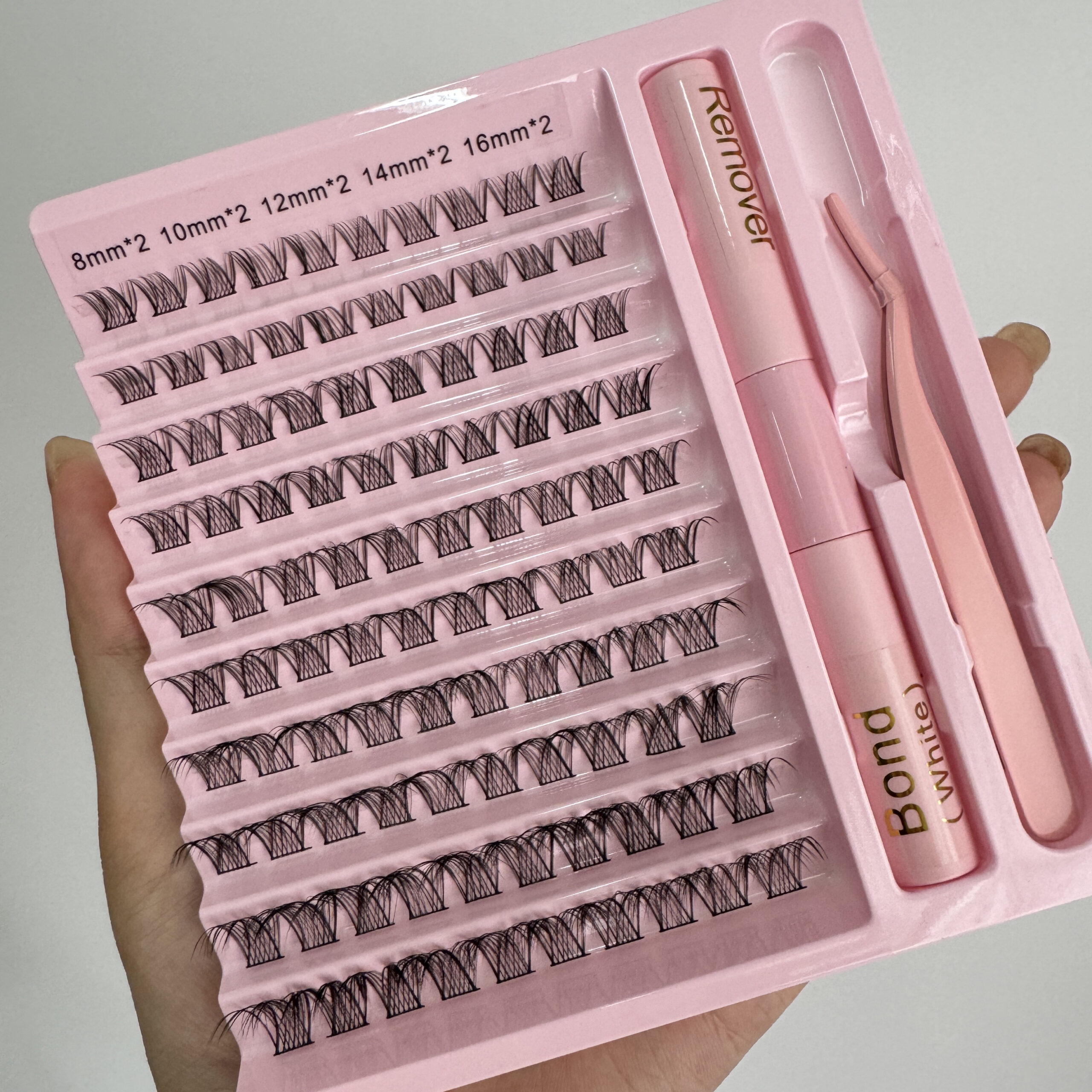 Wholesale Custom Logo Cluster Lashes Handmade DIY Lash Extensions Kit Fluffy Cluster Lashes - Image 3