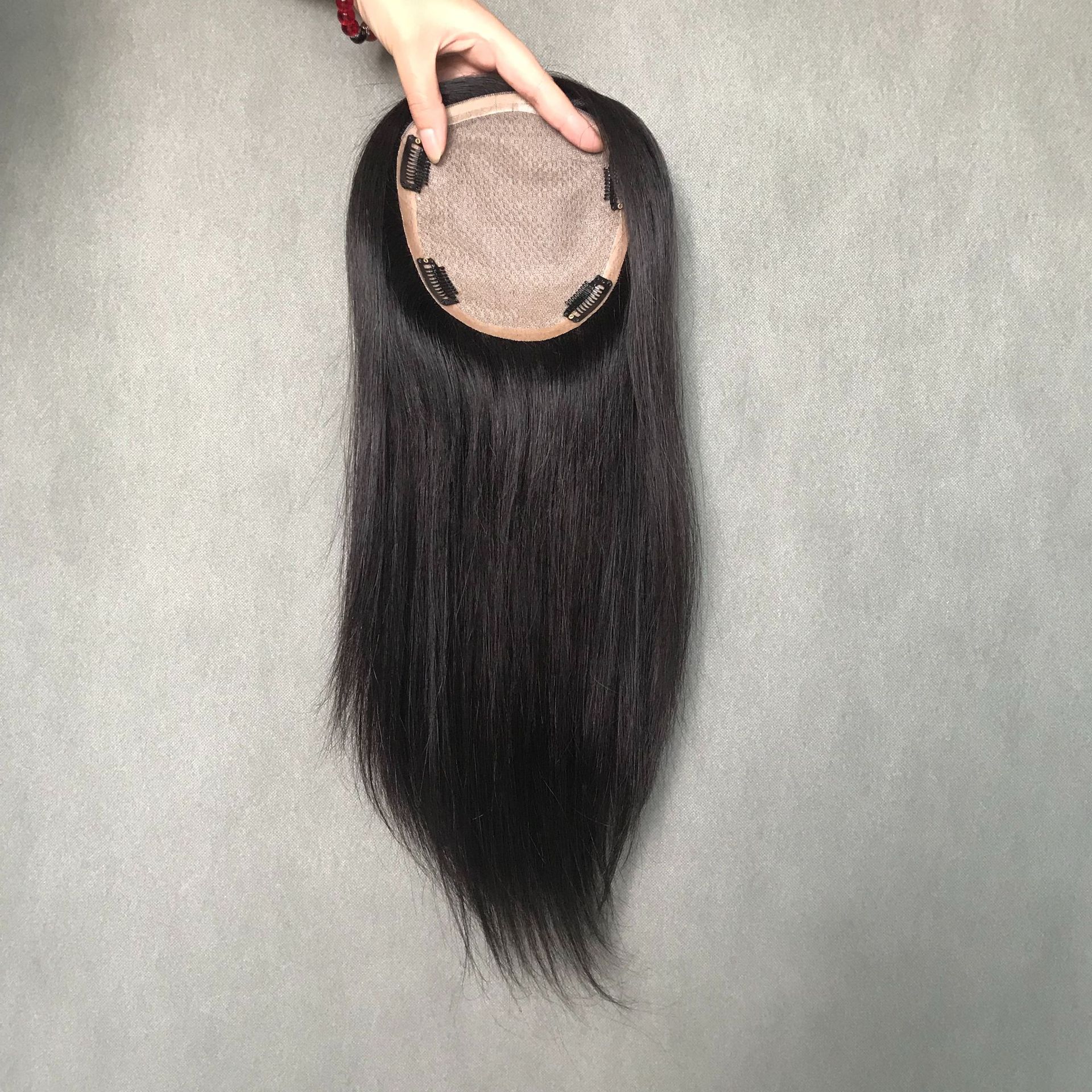 Costomized Wholesale Bulk Sale Factory High Quality Human Hair 13×14 Mono Topper Straight