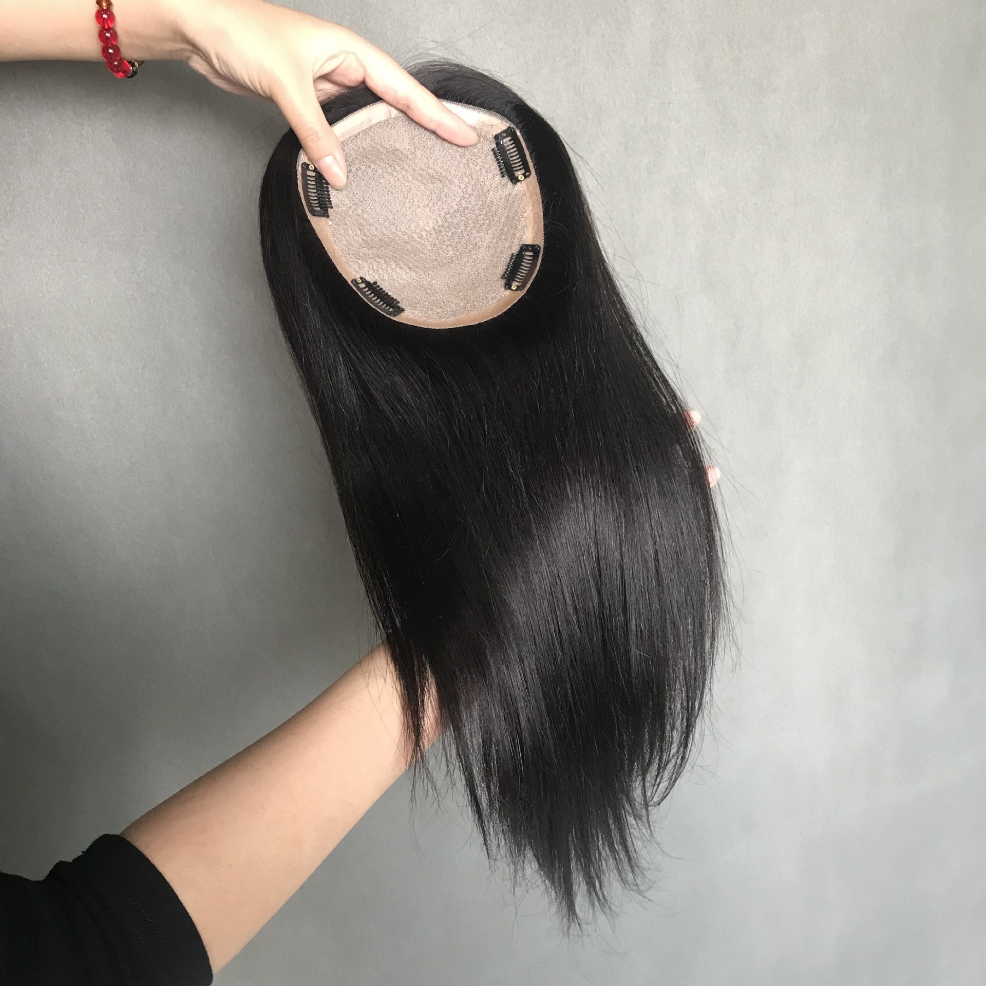 Costomized Wholesale Bulk Sale Factory High Quality Human Hair 13×14 Mono Topper Straight - Image 2
