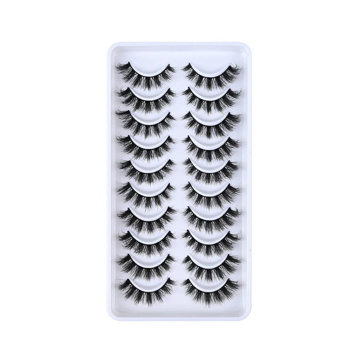 Costomized Synthetic Hair Full Strip False Eyelashes 10 Pairs Lashes Handmade 3D Natural Eye Lashes - Image 2