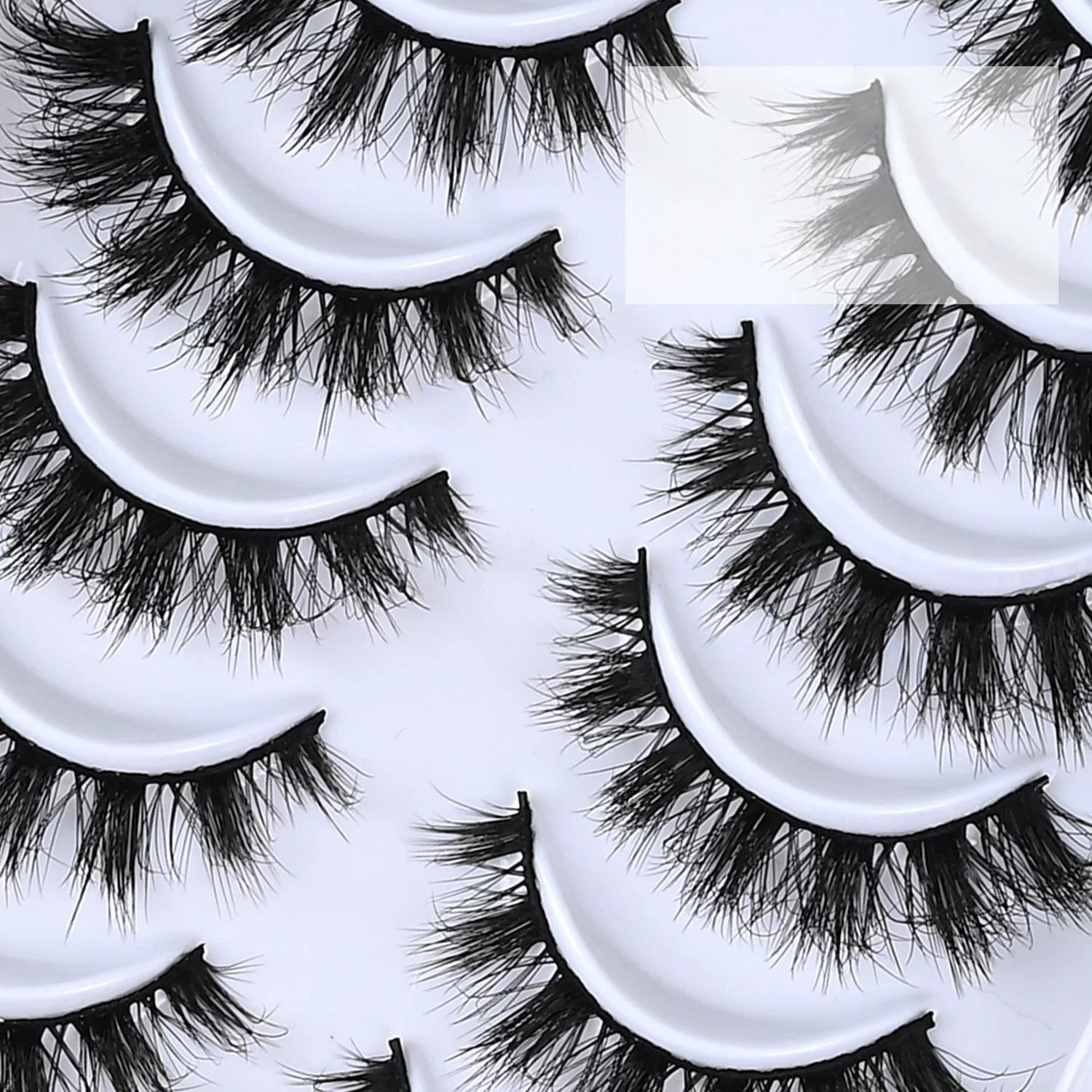 Costomized Synthetic Hair Full Strip False Eyelashes 10 Pairs Lashes Handmade 3D Natural Eye Lashes - Image 3
